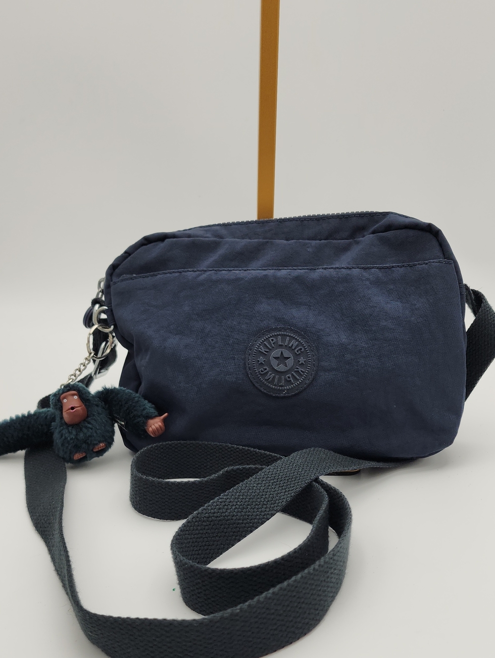 Kipling Navy Crossbody Belt Bag with Monkey Keychain